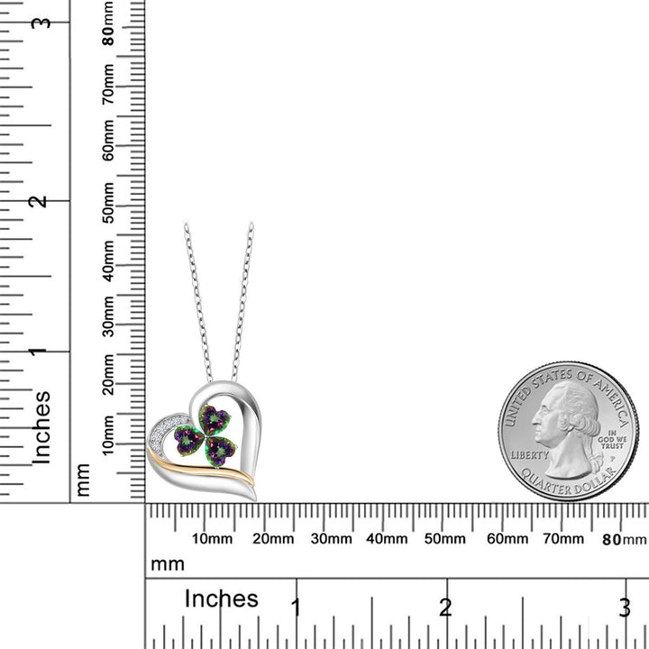 Pendant in 925 Sterling Silver and 10K Yellow Gold