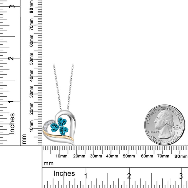 Pendant in 925 Sterling Silver and 10K Yellow Gold