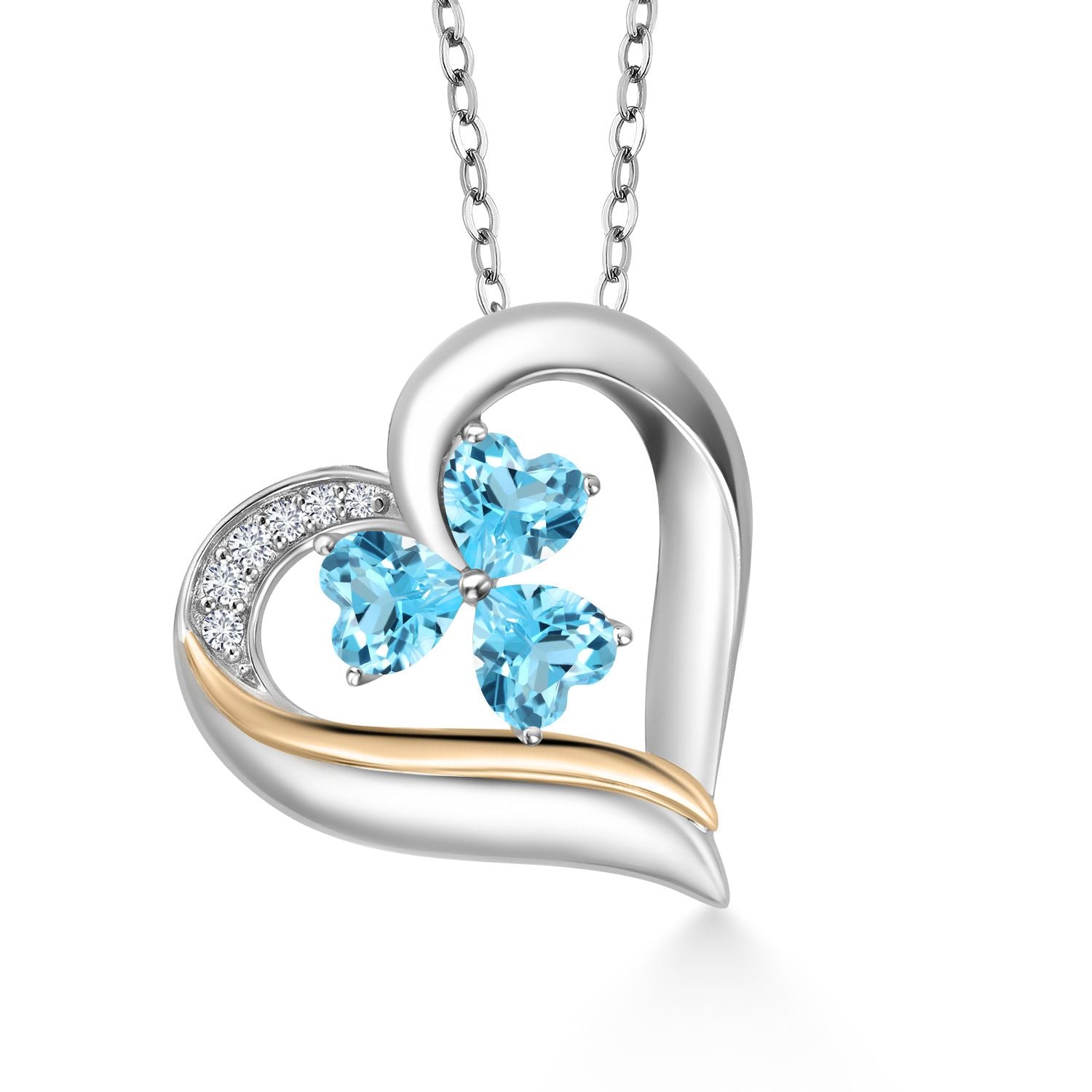 Pendant in 925 Sterling Silver and 10K Yellow Gold