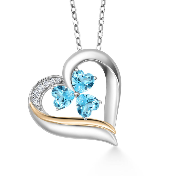 Pendant in 925 Sterling Silver and 10K Yellow Gold