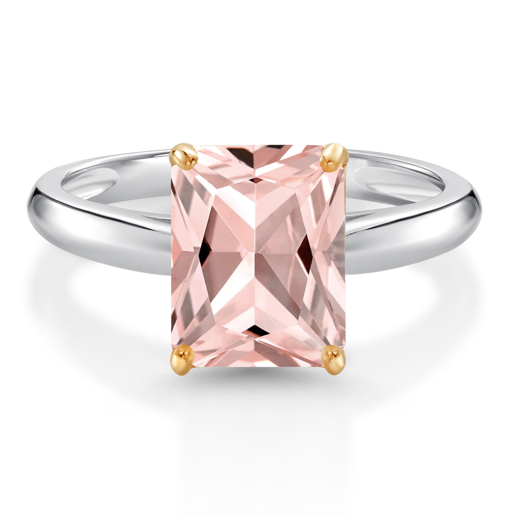 Nano Morganite - October_9_Ring in 925 Sterling Silver and 10K Yellow Gold