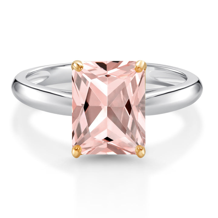 Nano Morganite - October_9_Ring in 925 Sterling Silver and 10K Yellow Gold