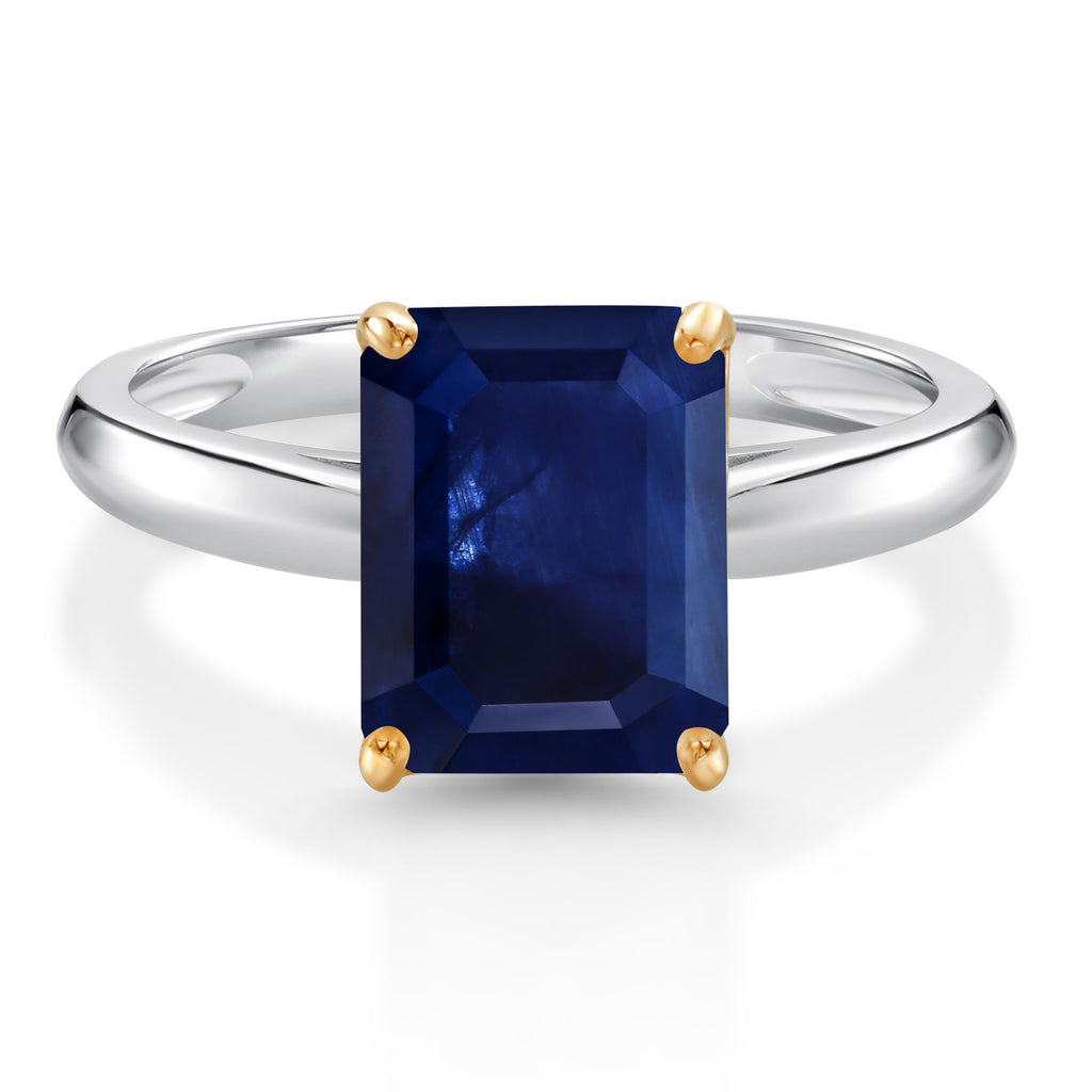Blue Sapphire - September_5_Ring in 925 Sterling Silver and 10K Yellow Gold