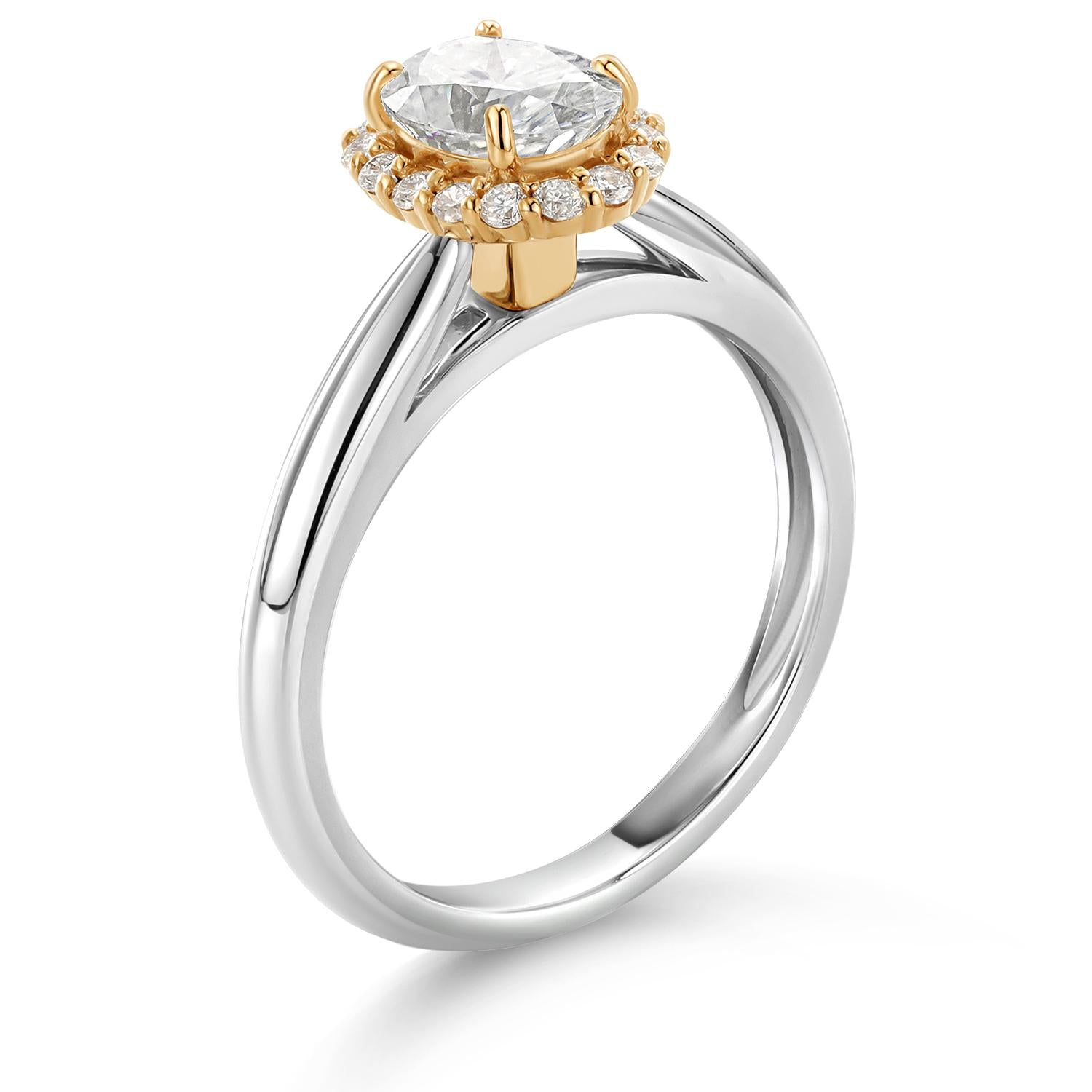 Ring in 925 Sterling Silver and 10K Yellow Gold