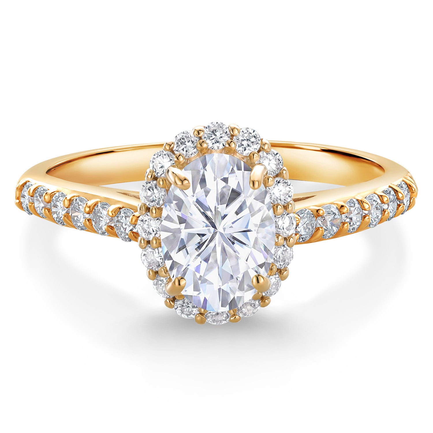 White Moissanite - April_6_Ring in 10K Yellow Gold