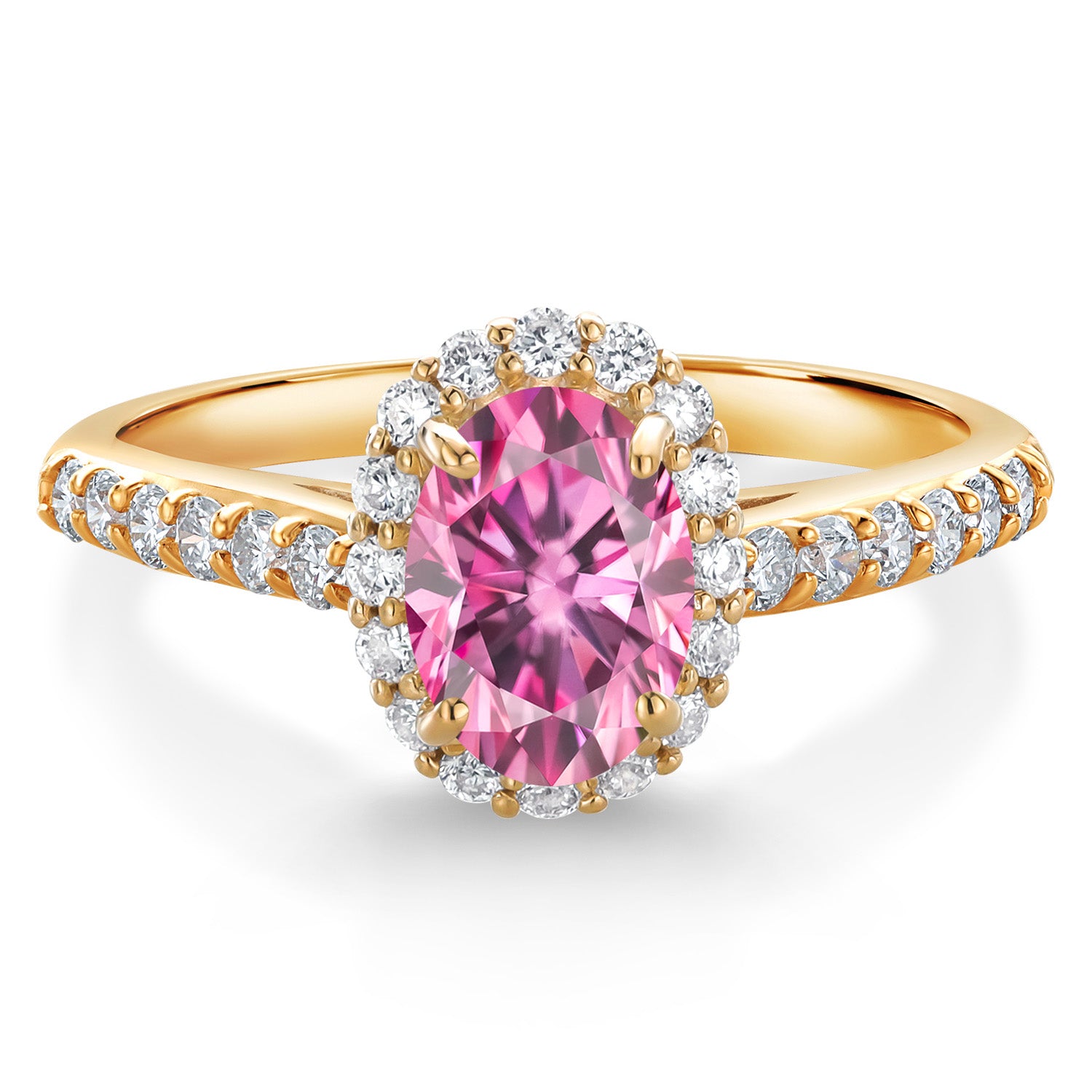 Pink Moissanite - April_7_Ring in 10K Yellow Gold
