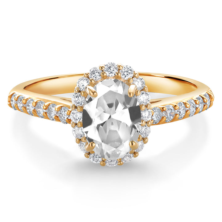White Created Sapphire - September_6_Ring in 10K Yellow Gold