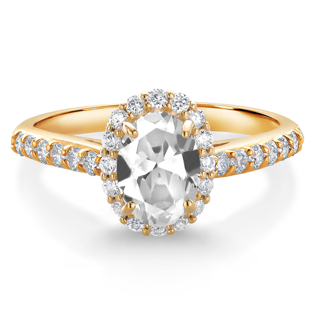 White Created Sapphire - September_6_Ring in 10K Yellow Gold