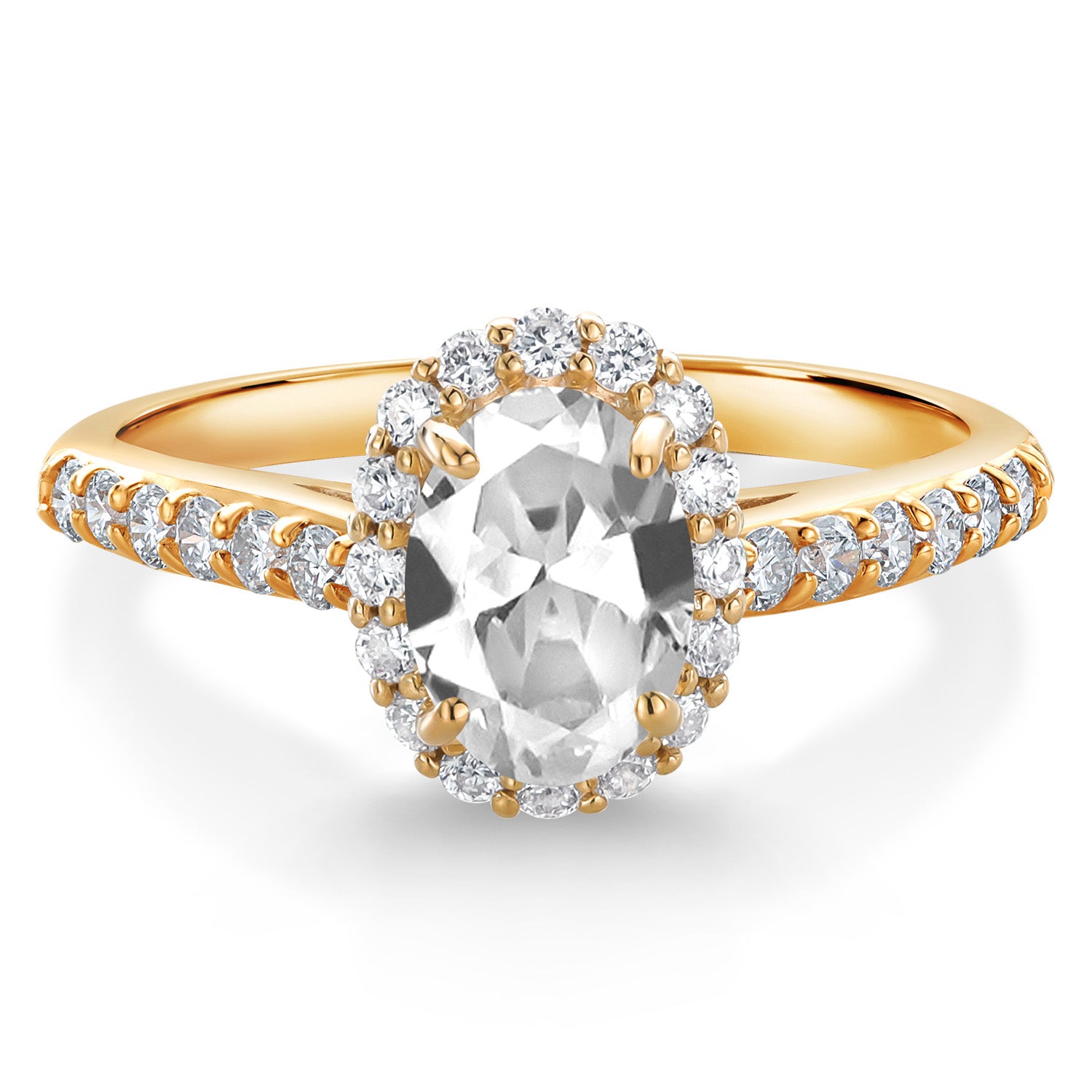 White Created Sapphire - September_7_Ring in 10K Yellow Gold