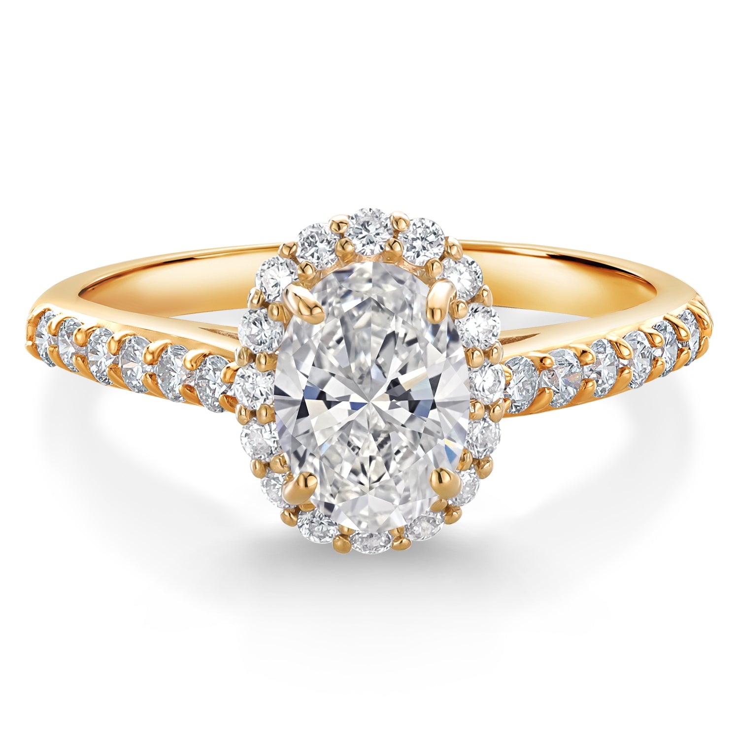 White Lab Grown Diamond - April_8_Ring in 10K Yellow Gold