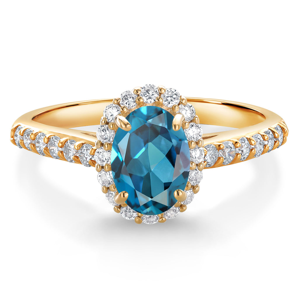 London Blue Topaz - November_8_Ring in 10K Yellow Gold