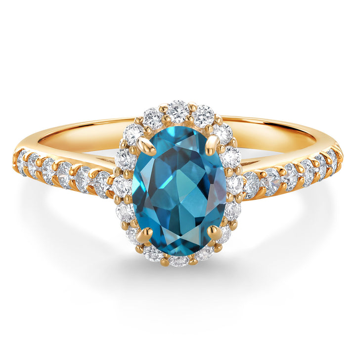 London Blue Topaz - November_8_Ring in 10K Yellow Gold