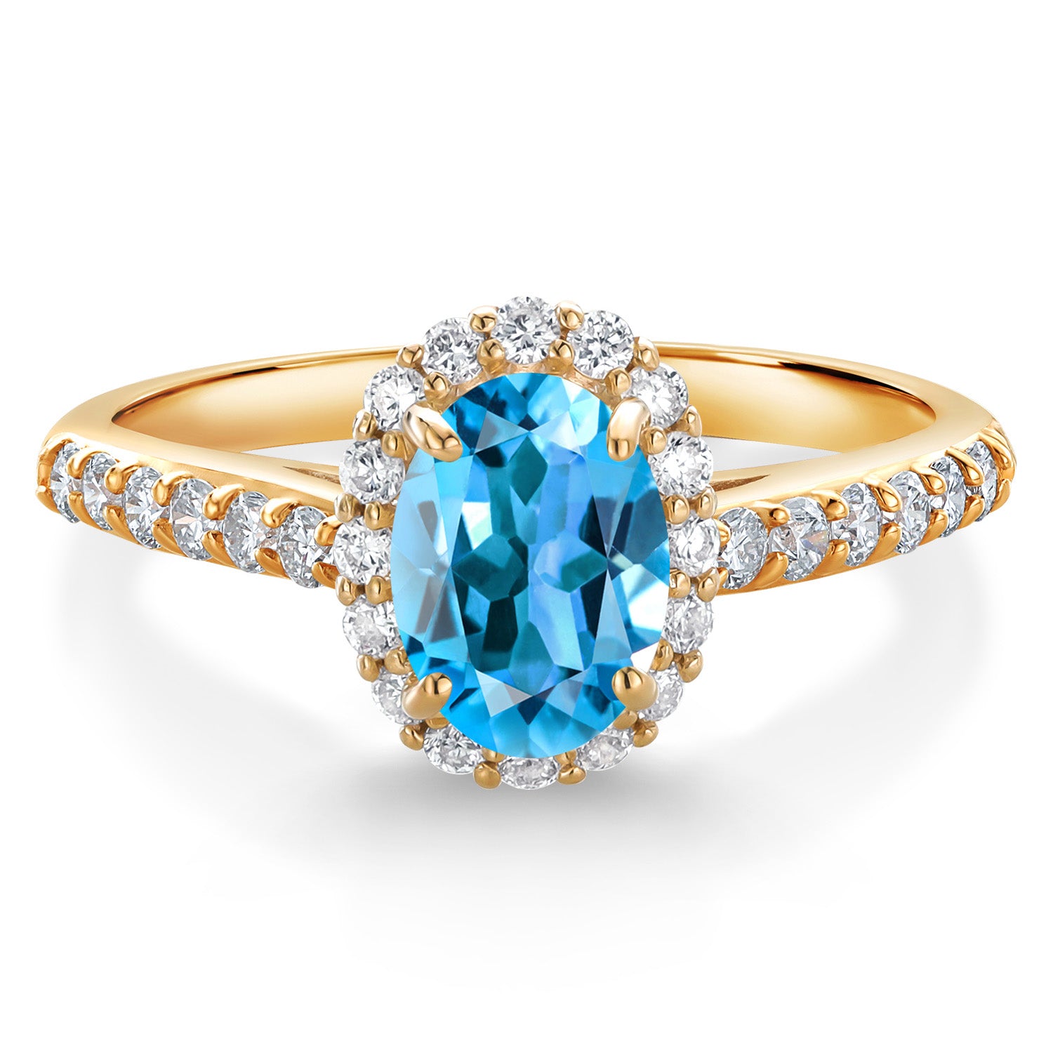 Swiss Blue Topaz - November_8_Ring in 10K Yellow Gold