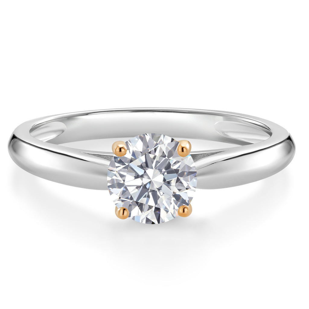 White Lab Grown Diamond - April_5_Ring in 10K Two Tone Gold