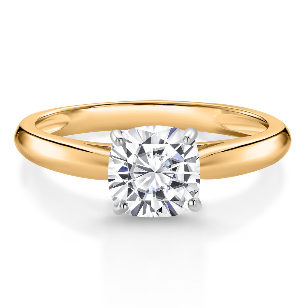 White Moissanite - April_6_Ring in 10K Two Tone Gold