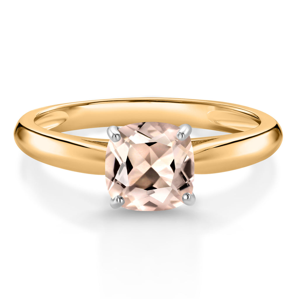 Morganite - October_9_Ring in 10K Two Tone Gold
