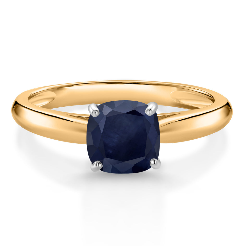 Blue Sapphire - September_8_Ring in 10K Two Tone Gold