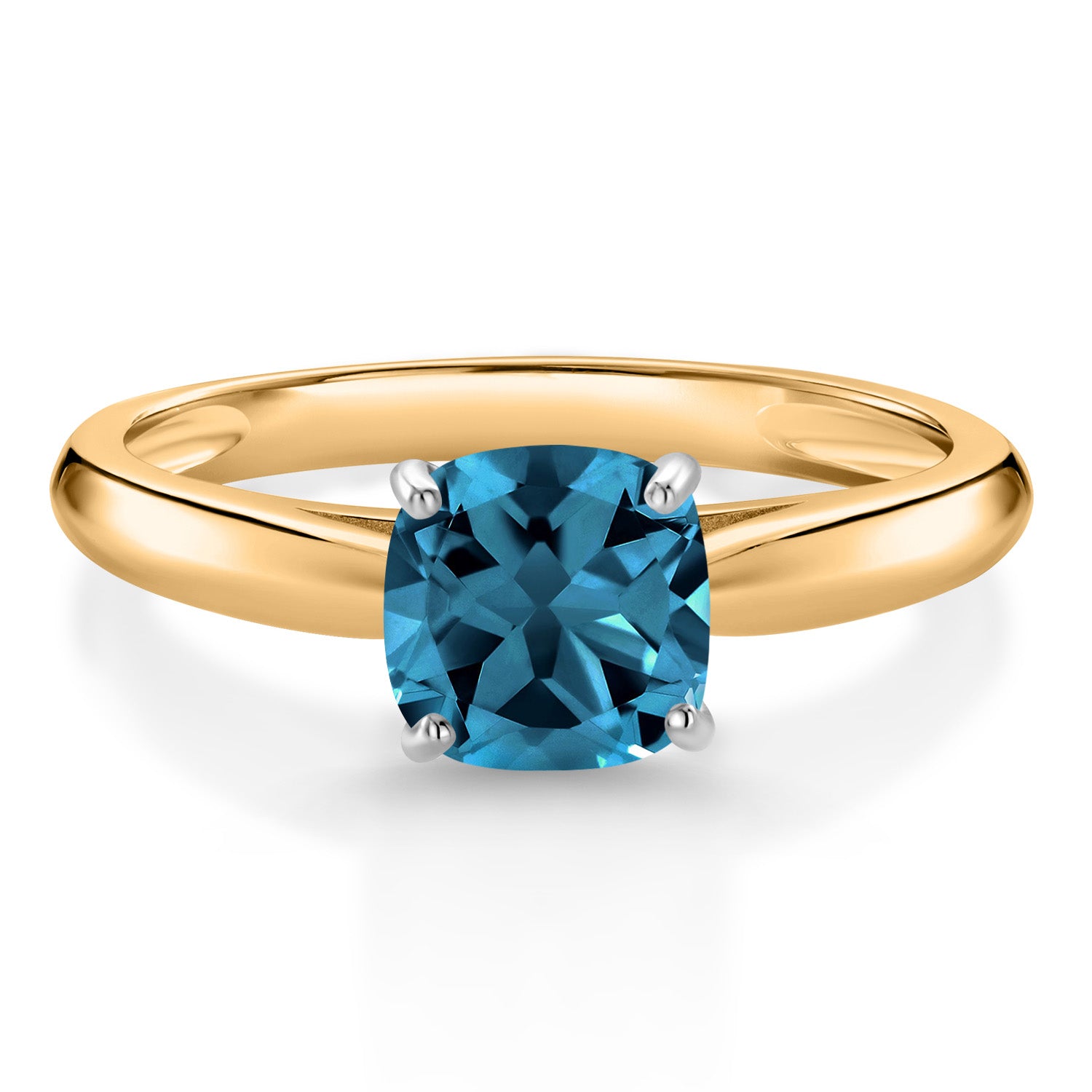 London Blue Topaz - November_5_Ring in 10K Two Tone Gold