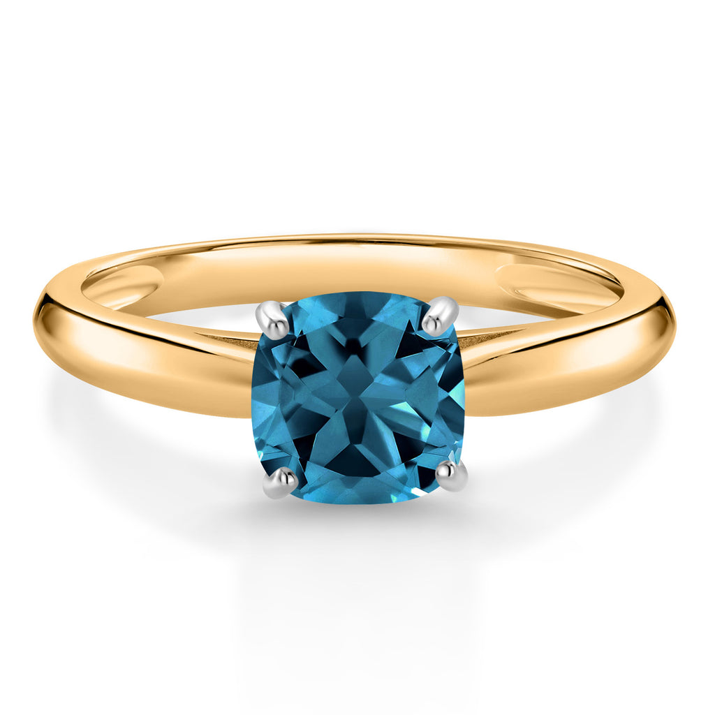 London Blue Topaz - November_9_Ring in 10K Two Tone Gold