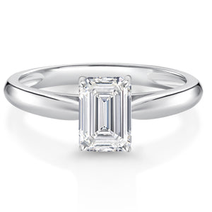 Emerald Cut_1.00 Carat_Ring in 10K White Gold