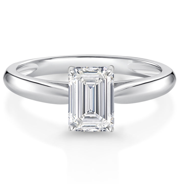 Emerald Cut_1.00 Carat_Ring in 10K White Gold