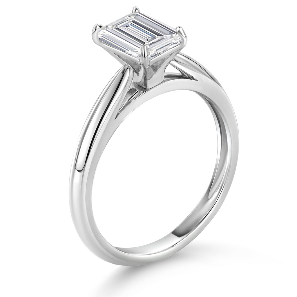 Emerald Cut_1.00 Carat_Ring in 10K White Gold