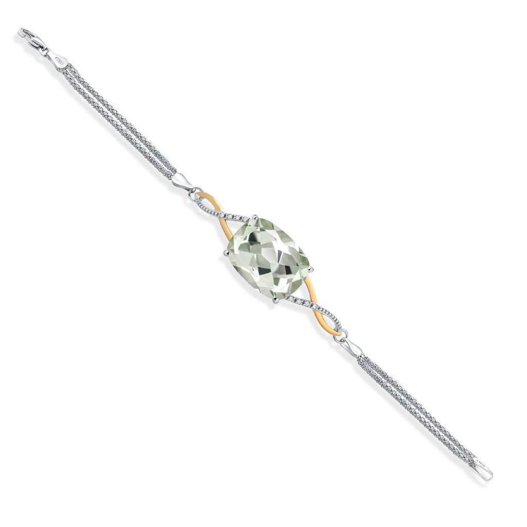 Lab Grown Diamond_Bracelet in 925 Sterling Silver and 10K Yellow Gold