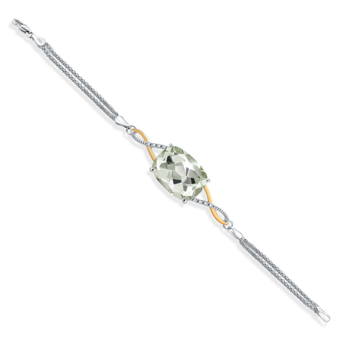 Lab Grown Diamond_Bracelet in 925 Sterling Silver and 10K Yellow Gold