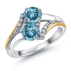 Ring in 925 Sterling Silver and 10K Yellow Gold