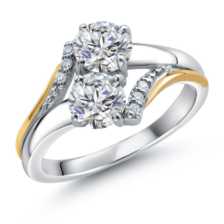 Ring in 925 Sterling Silver and 10K Yellow Gold