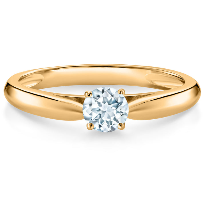 Aquamarine - March_5_Ring in 10K Yellow Gold