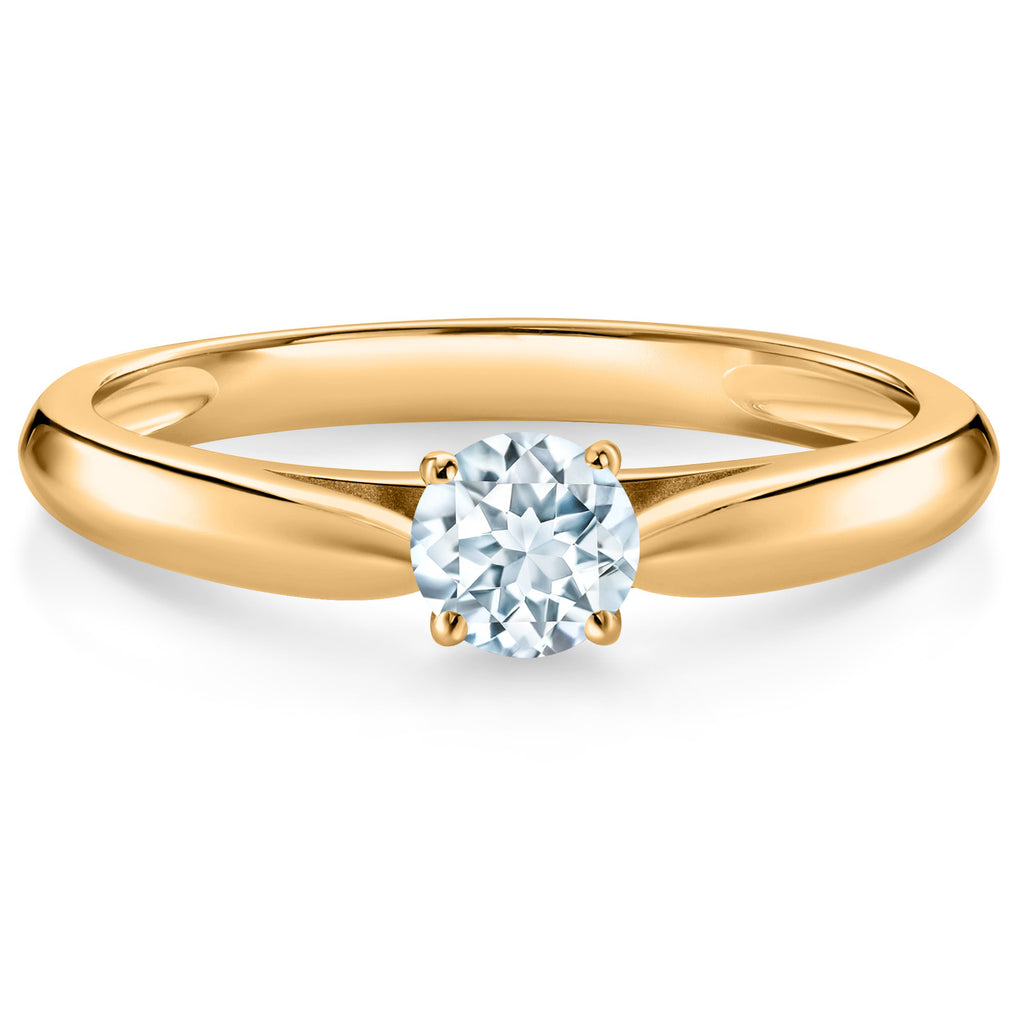 Aquamarine - March_7_Ring in 10K Yellow Gold