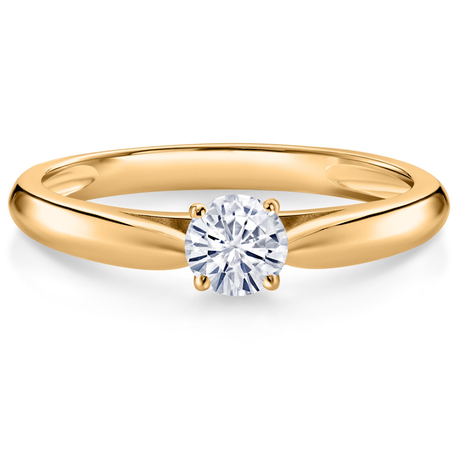 White Moissanite - April_5_Ring in 10K Yellow Gold