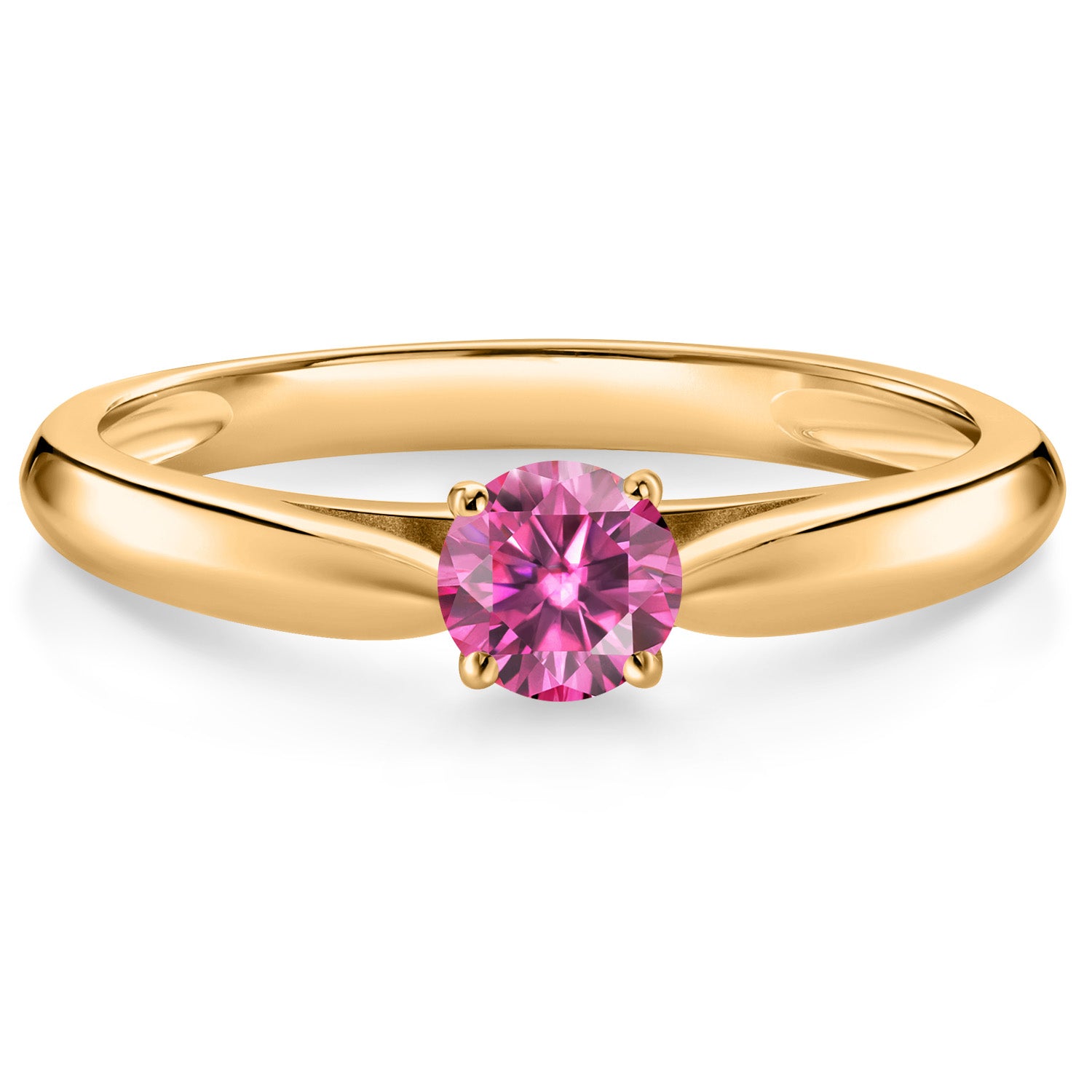 Pink Moissanite - April_8_Ring in 10K Yellow Gold