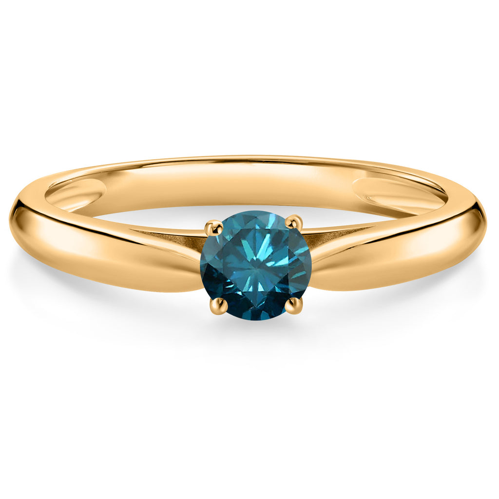 Blue Diamond - April_5_Ring in 10K Yellow Gold