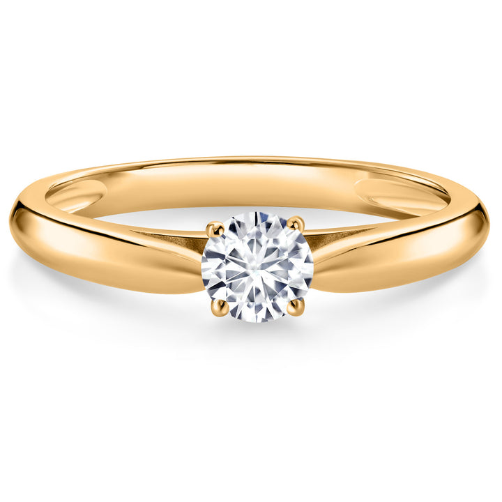 White Lab Grown Diamond - April_5_Ring in 10K Yellow Gold