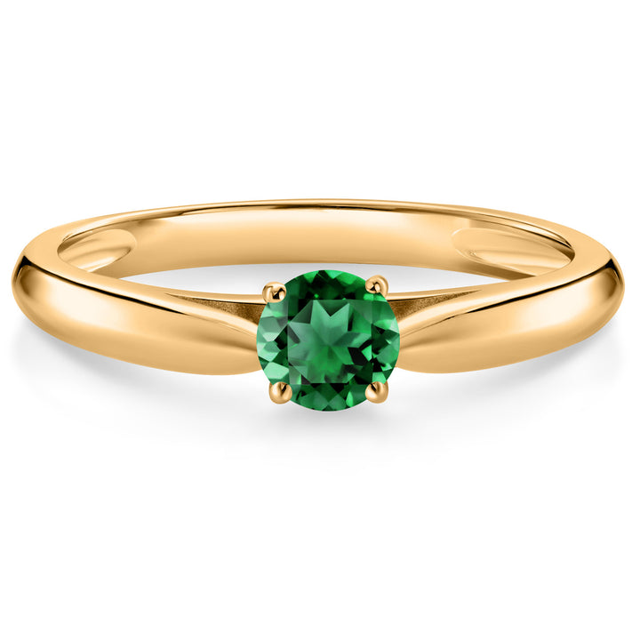 Nano Emerald - May_5_Ring in 10K Yellow Gold