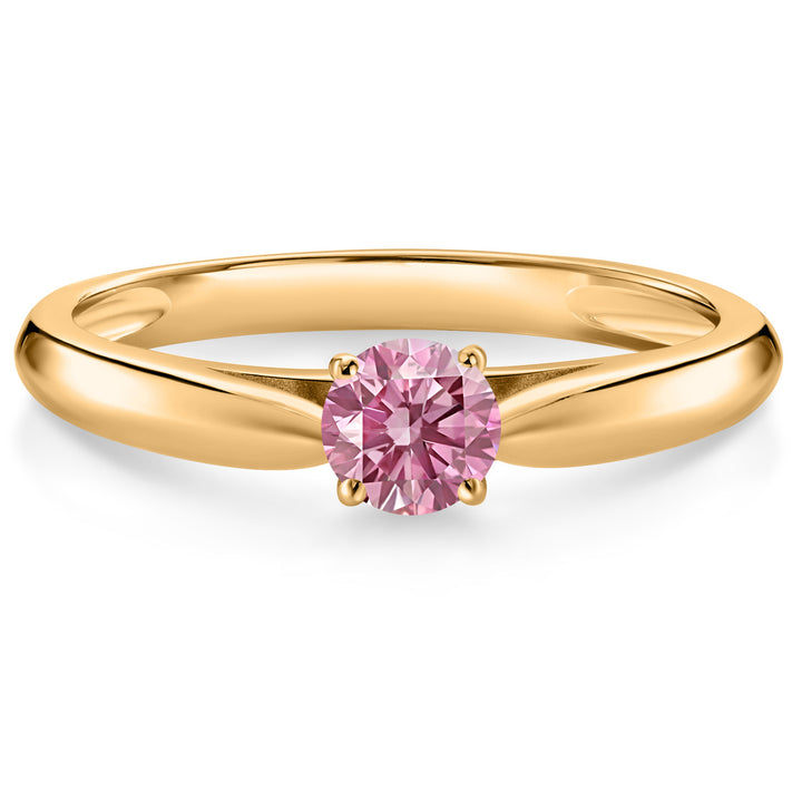 Pink Lab Grown Diamond - April_5_Ring in 10K Yellow Gold