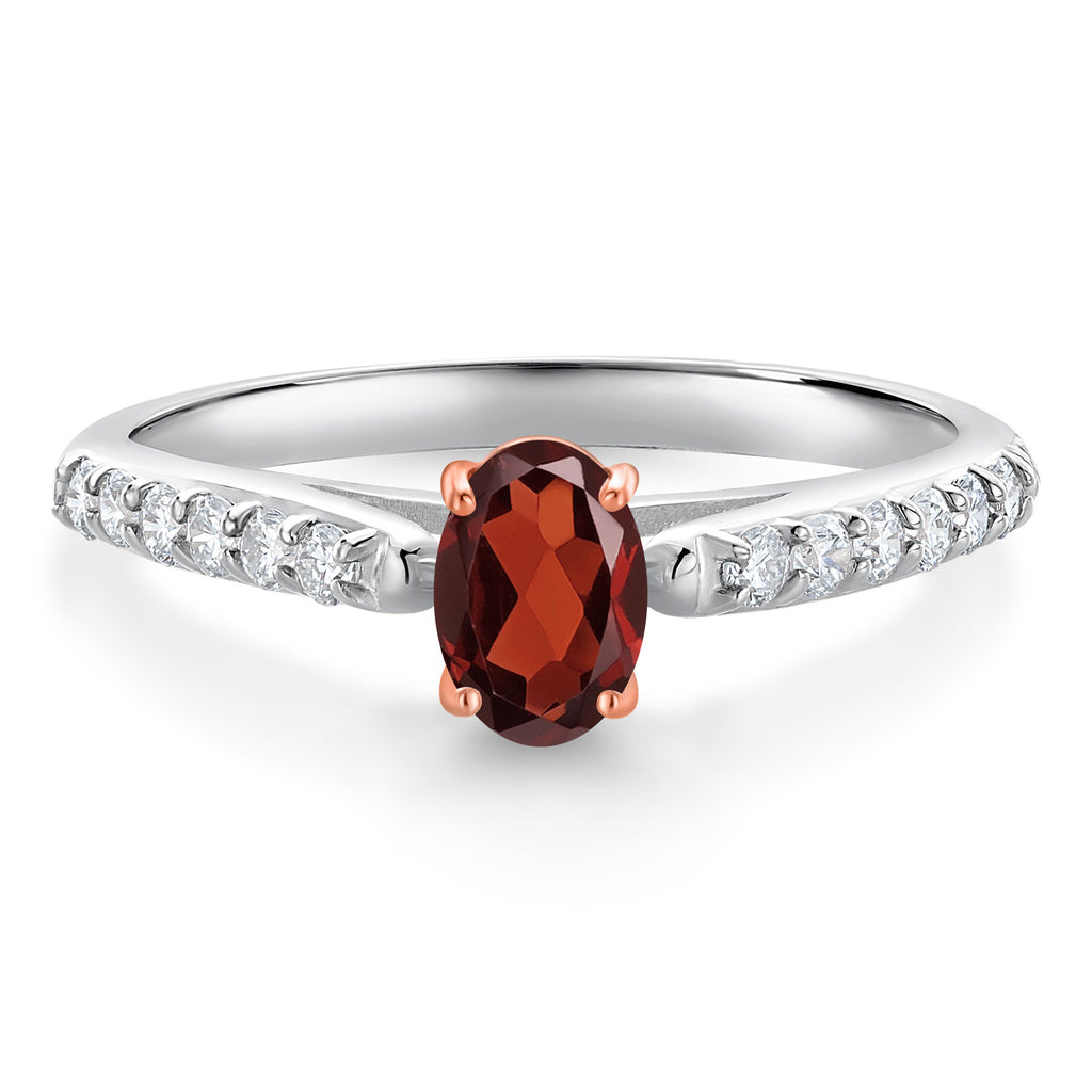 Garnet - January_8_Ring in 10K Two Tone Gold