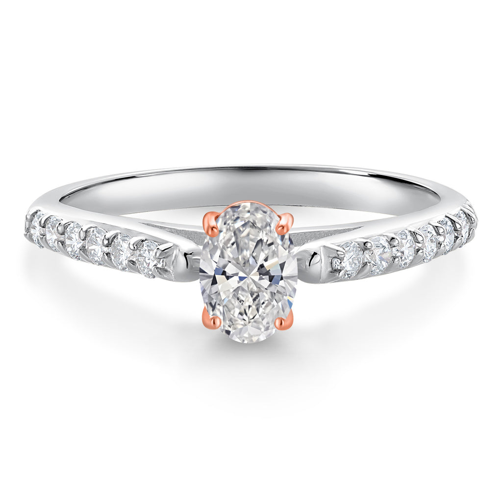 White Lab Grown Diamond - April_8_Ring in 10K Two Tone Gold