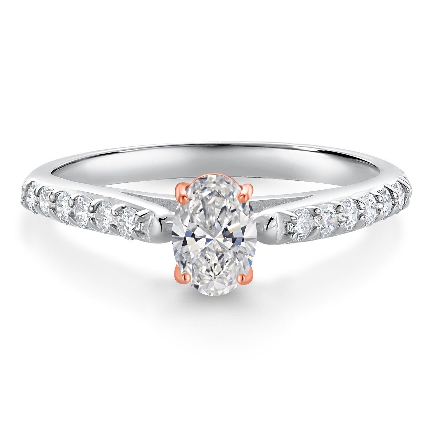 White Lab Grown Diamond - April_6_Ring in 10K Two Tone Gold