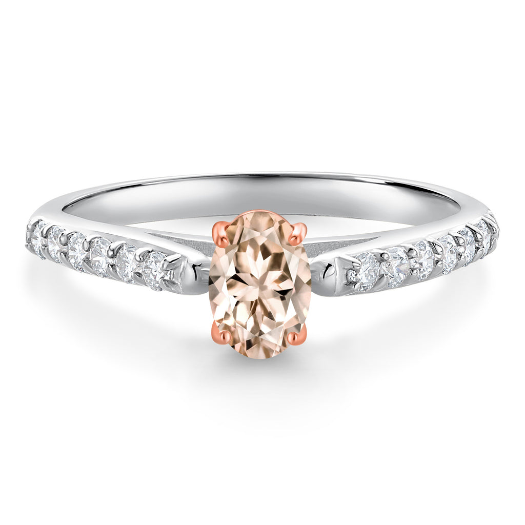 Morganite - October_9_Ring in 10K Two Tone Gold