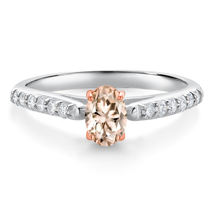 Morganite - October_5_Ring in 10K Two Tone Gold