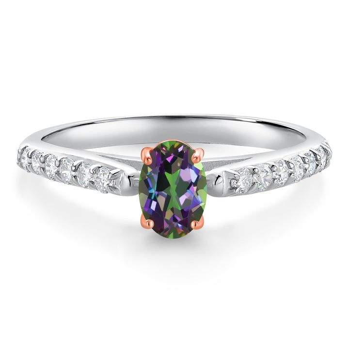 Green Mystic Topaz_9_Ring in 10K Two Tone Gold
