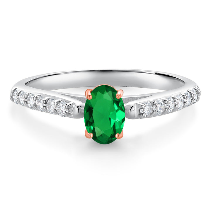 Nano Emerald - May_6_Ring in 10K Two Tone Gold
