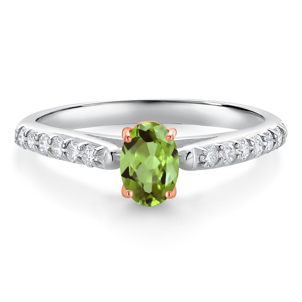 Peridot - August_8_Ring in 10K Two Tone Gold