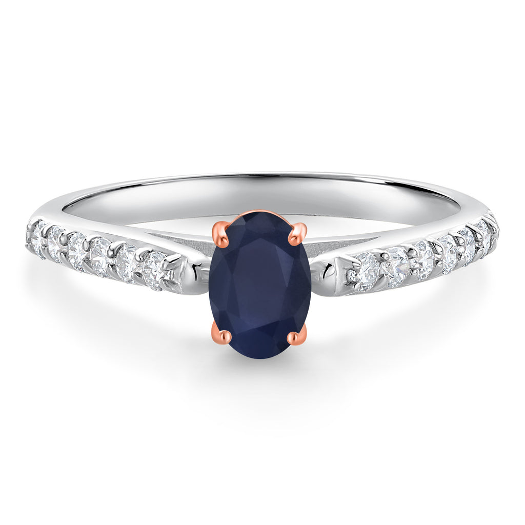 Blue Sapphire - September_6_Ring in 10K Two Tone Gold