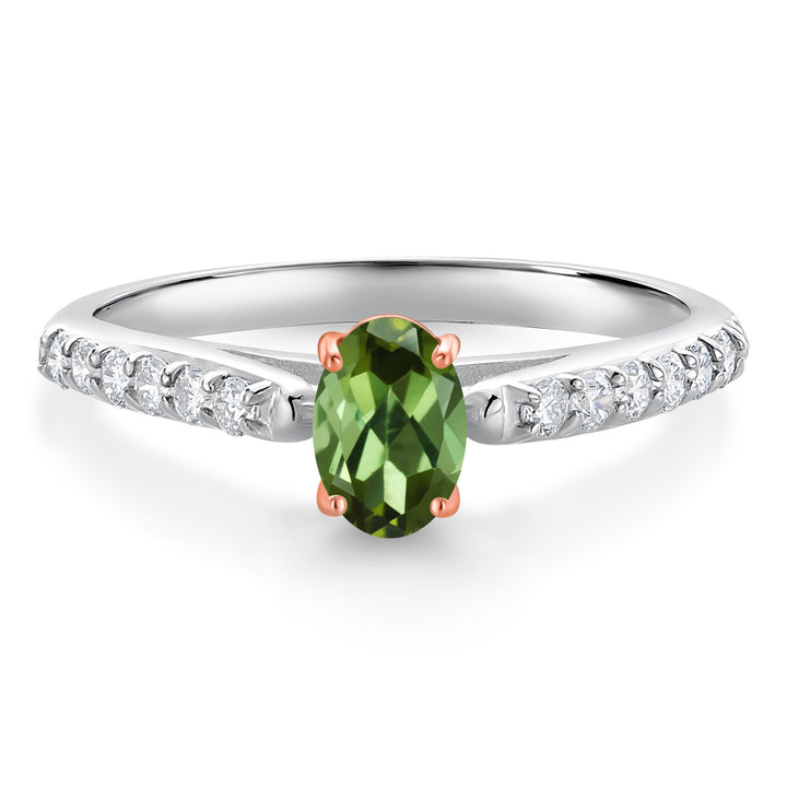 Green Tourmaline - October_5_Ring in 10K Two Tone Gold