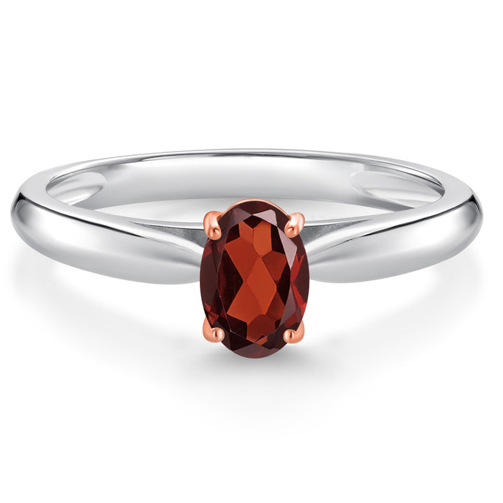 Garnet - January_5_Ring in 10K Two Tone Gold