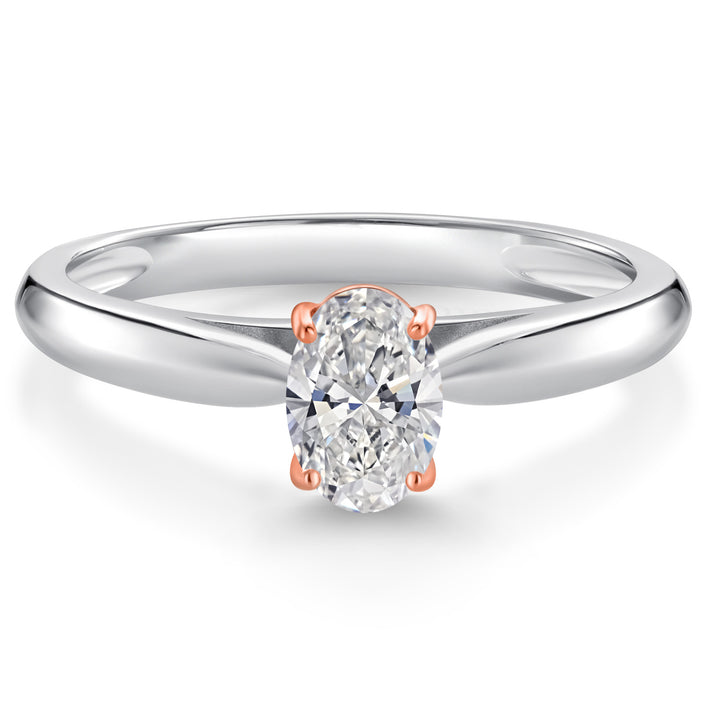 White Lab Grown Diamond - April_5_Ring in 10K Two Tone Gold